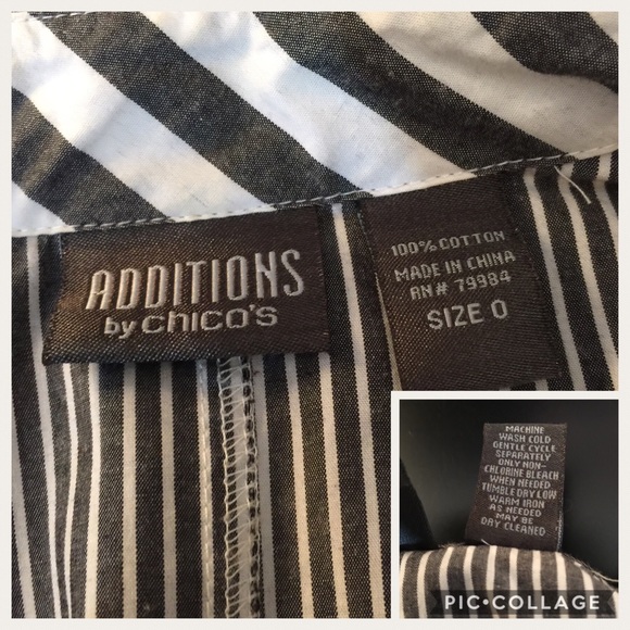 Additions by Chico Gray/White Stripe Shirt XS - Picture 6 of 6